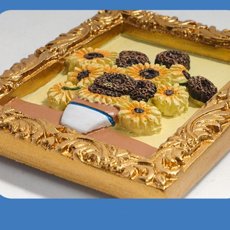 Креативная наклейка на холодильник, имитирующая всемирно известную картину Ван Гога, трехмерная 3d-смола, магнитная наклейка на холодильник