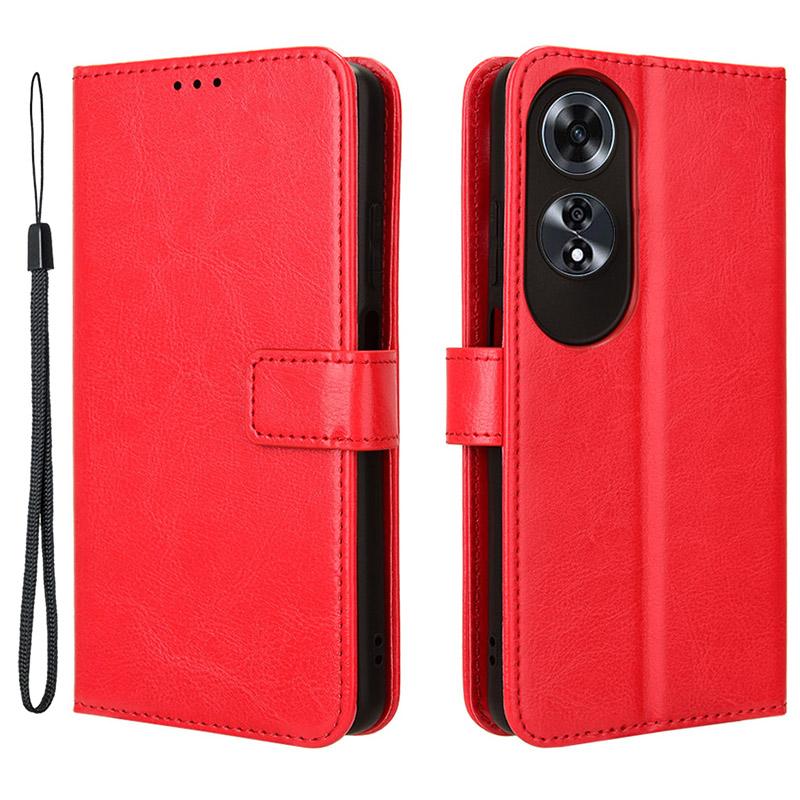 For Oppo A60 4G Leather Case Crazy Horse Texture Phone Cover Mobile Accessories