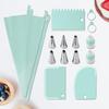 1 Set(15PCS) Stainless Steel Decorative Nozzle Set Plastic Scraper Flower Bag Cream Spatula Household Baking Tools