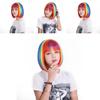 Cosplay Short Rainbow Wig For Festival