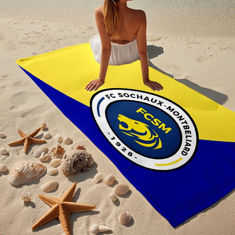 1PC Sochaux-montbeliard Crest Beach Towel - Soft, Absorbent Microfiber, Lightweight, Ideal for The Beach, Parties, Travel, Camping fan gifts