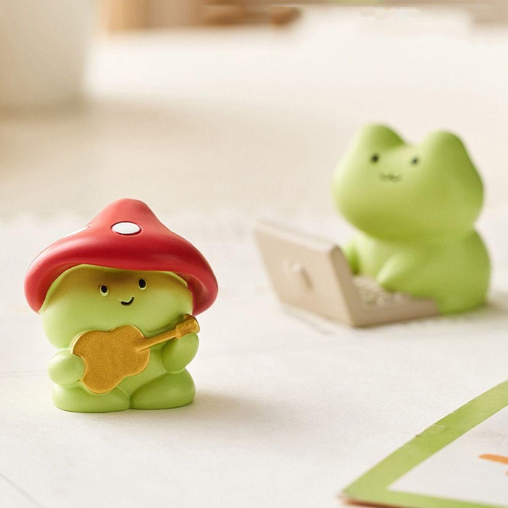 Statue Anime Frog Desktop Decoration Handmad Mini Frog Model Toy Kids Birthday Gift