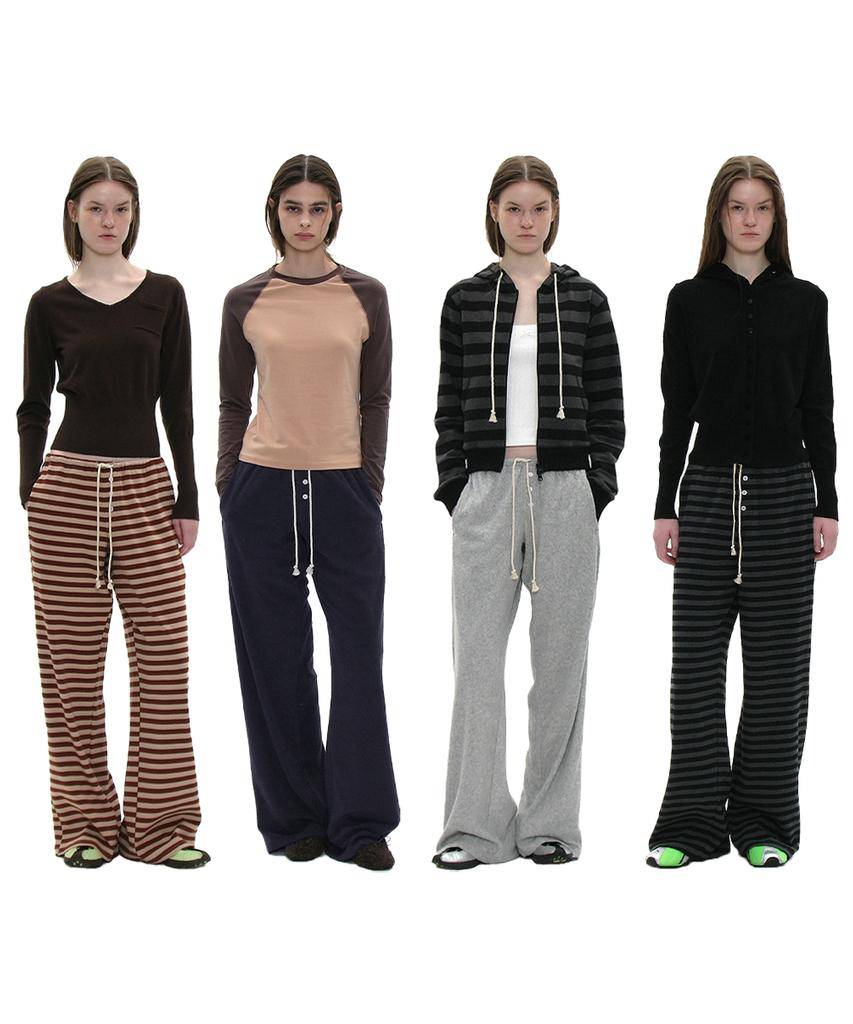PARTIMENTO WOMEN Pwc Button Wide Leg Jersey Pants_8 Colors