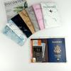 Marble Travel Passport Holder with PU Leather Cover for Documents and Tickets