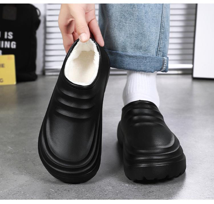 Нескользящая обувь шеф-повара с флисовой подкладкой: Теплые, Маслостойкие, Мягкая подошва, Большие размеры, Идеальны для мужчин и женщин, работающих в сфере гостеприимства.