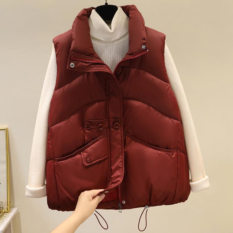 Модная женская парка без рукавов, зимняя верхняя одежда, элегантный толстый теплый жилет, женские короткие пальто