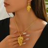 Light Luxury European and American Style Women's Necklace Set Niche Leaf Design Earrings Versatile Jewelry