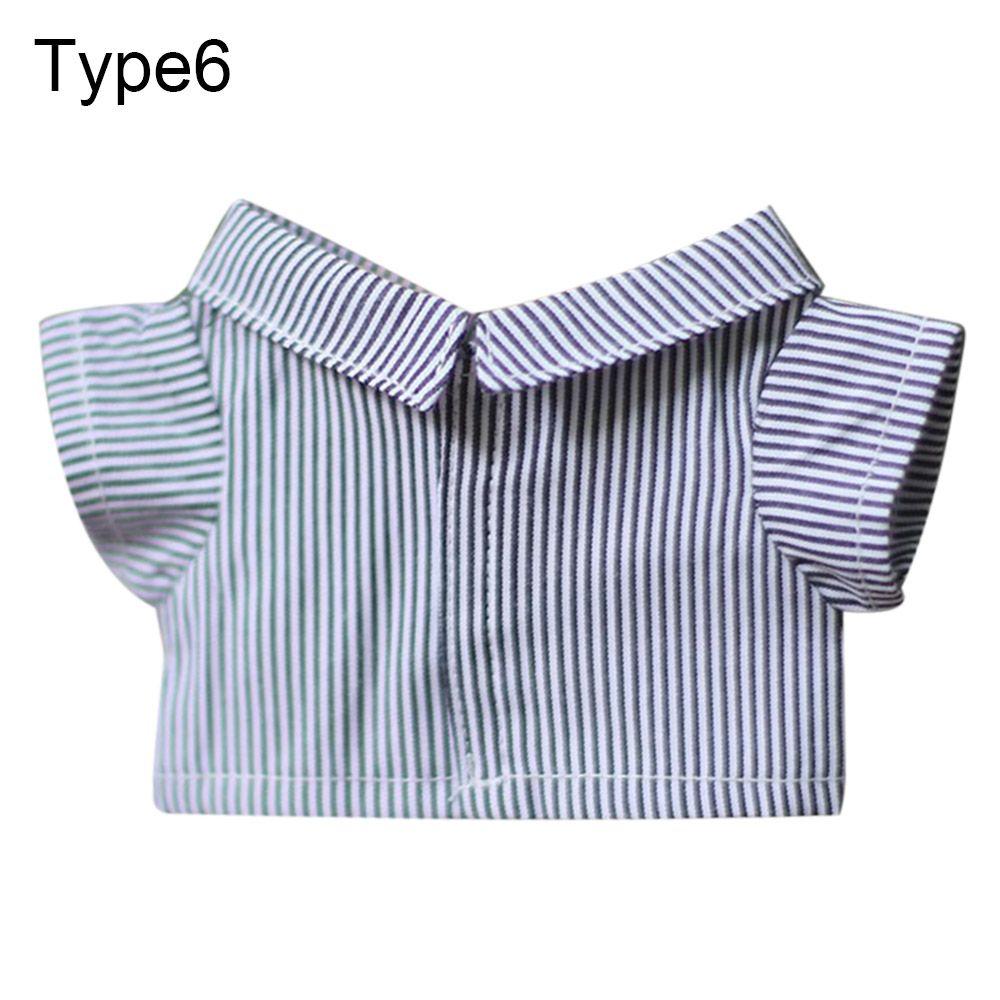 Accessories Cotton Stuffed Stripes Lattice 20CM Doll Shirt Solid Color Blouse Idol Doll Clothes