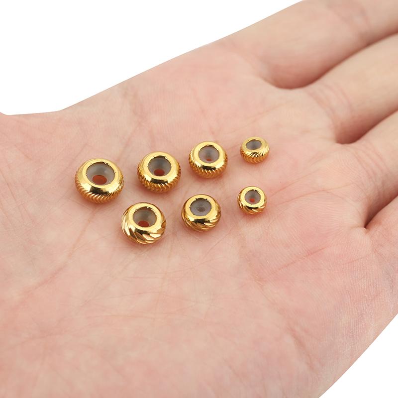 5pcs 6 8 10 mm Stainless Steel Stopper Beads With Silicon Rubber End Spacer Beads Diy Jewelry Making Bracelet Necklace Findings