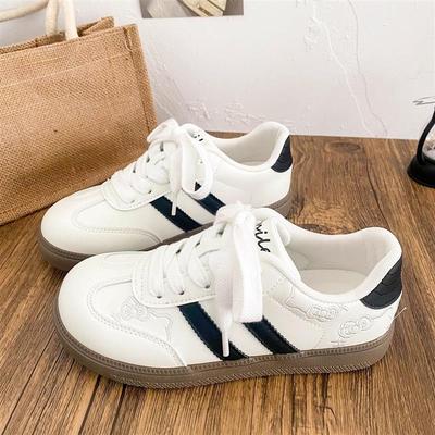 Нишевые милые белые туфли на платформе с вышивкой кошки KT женские немецкие тренировочные кеды весенние шикарные повседневные спортивные туфли