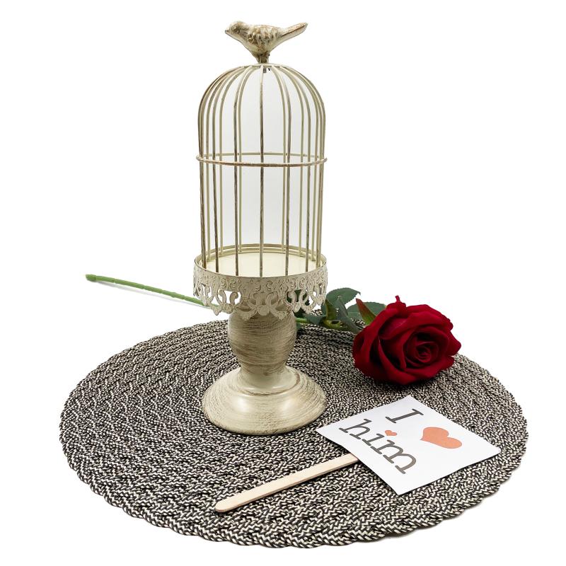 Ретро потертый подсвечник декоративный подсвечник в виде птичьей клетки винтажный металлический подсвечник для свадебной вечеринки домашний декор 11,8 дюймов