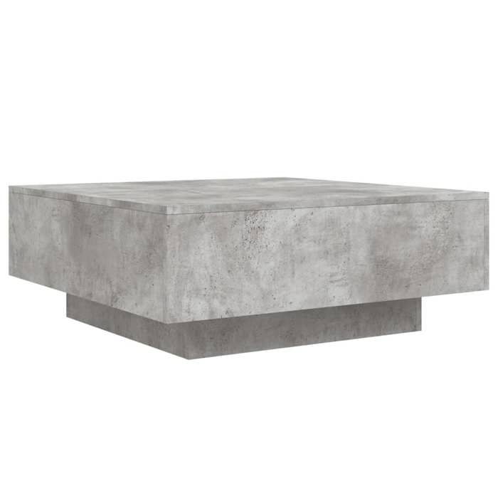 VidaXL Coffee Table with LED Lights, Side Table, End Table, Living Room Furniture, Modern, Concrete Grey 836591