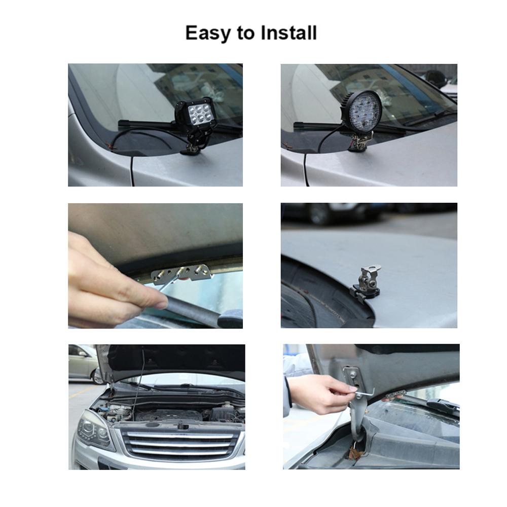 2 шт. Стальная стойка Кронштейн для крепления капота Зажим Держатель Светодиодная рабочая фара Балка Зажим Внедорожный