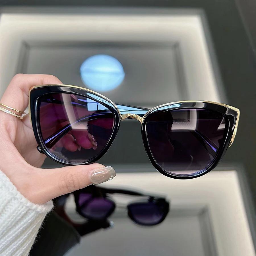 Солнцезащитные очки «кошачий глаз» в стиле ретро, женские, мужские, дизайнерские, для улицы, винтажные, модные, зеркальные, панк-очки