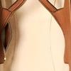 MICHAEL KORS ROMEE Logo Letter Pendant Artificial Leather and Cow Leather Crossbody Handbag Mini Women Vanilla White and Brown