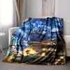 1Pc Fantasy World Adventure Flannel Blanket, Soft And Comfortable, Casual Warm, Camping Travel, Christmas, Halloween Xmas Gift S1846
