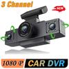 Dash Cam 3 Channel Black Box Dash Car Video Recorder Camera with DVR Back View 24H Parking Monitor Car Accessories