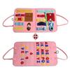 2 Pages Children Montessori Dressing Early Educational Busy Board Toddlers Sensory Toy Travel Activities for Boys Girls Gift Toy