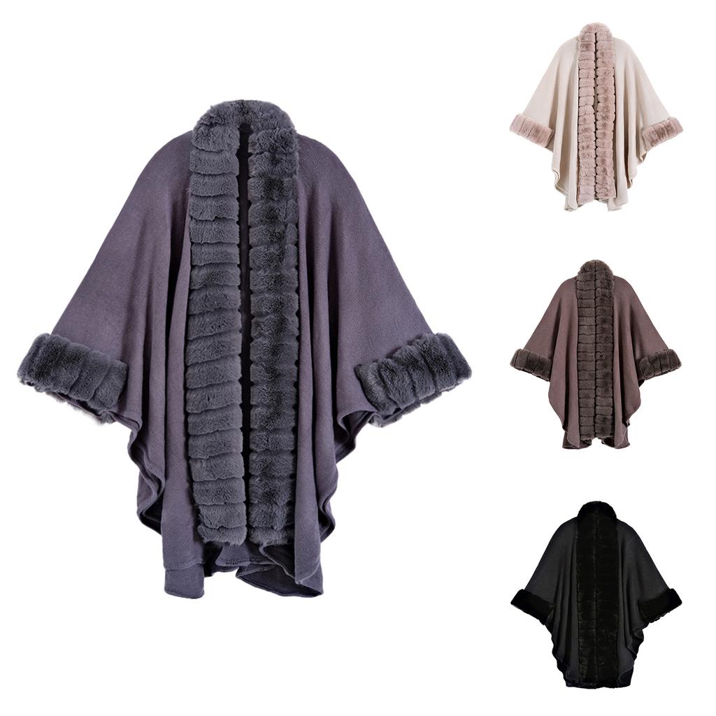 Ladies' Fashion Classic Plus Size Knitted Jacket Shawl Cape