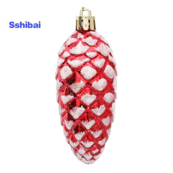 5 шт./кор., рождественские висячие сосновая шишка, блестящие многоразовые небьющиеся украшения для рождественской елки, пластиковые сосновые шишки, украшение для вечеринок