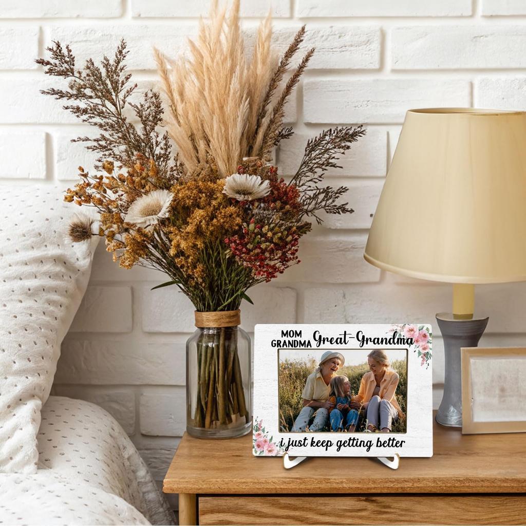 Great Grandma Gifts Picture Frame 4x6, I Just Keep Getting Better Great Grandma Gifts from Grandchild, Grandmother Photo Picture Frame Desk Tabletop