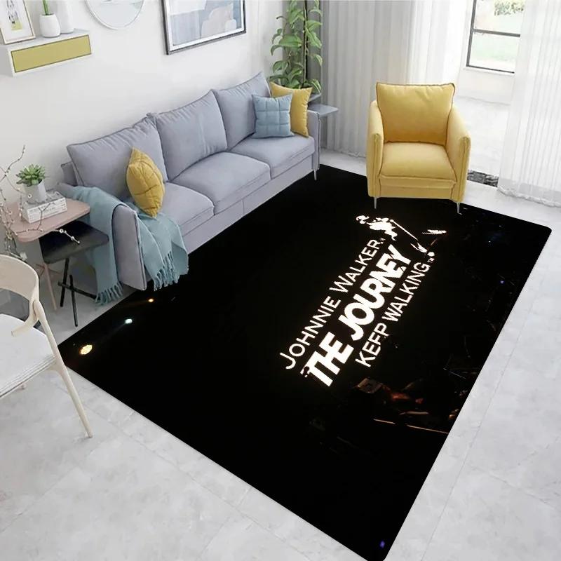 Whiskey J-Johnnie Walker Logo Carpet Floor Mat - Sofa Wine Cabinet Bathroom Decoration Area Rug Gift