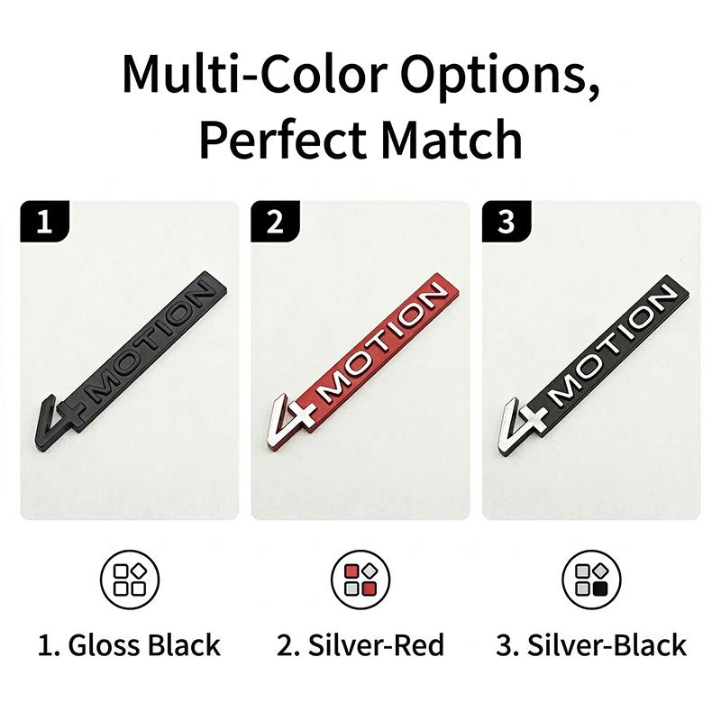 HLSRM1 3D Metal 4MOTION Car Rear Trunk Emblem Badge Sticker For VW Volkswagen Golf Passat Tiguan Touareg Auto Styling Accessories