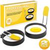 2Pcs/Set Egg Rings for Griddle Stainless Steel Egg Ring with Anti-scald Handle Non-stick Round Egg Shaper Mold for Breakfast