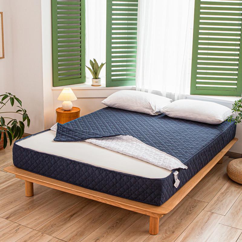 Высококачественный стеганый наматрасник на молнии King Queen Twin Size Съемный шестисторонний универсальный защитный чехол для кровати с защитой от клещей