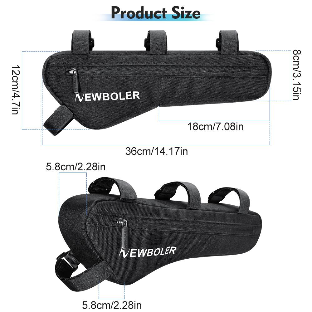 NEWBOLER Bicycle Triangle Bag Bike Frame Front Tube Bag Cycling Bag Bikepacking Pouch Accessories