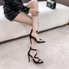 Fashion 2025 Summer New Fashion Cover Heel Women's Sandals Sexy Super High Thin Heels with Back Zip Rome Open Toe Party Evening Footwear