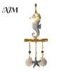 Coastal Porch Hanging Decor Lighted Wooden Wall Ornament, Nautical Fish Shell Starfish Sign with Indoor Outdoor Decorative LED Lights Warm Lights,