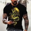 Fashion 3D Chinese Dragon Print T Shirt For Men Street Trend Harajuku Summer Tees Casual O-neck Short Sleeve Oversized T-shirts