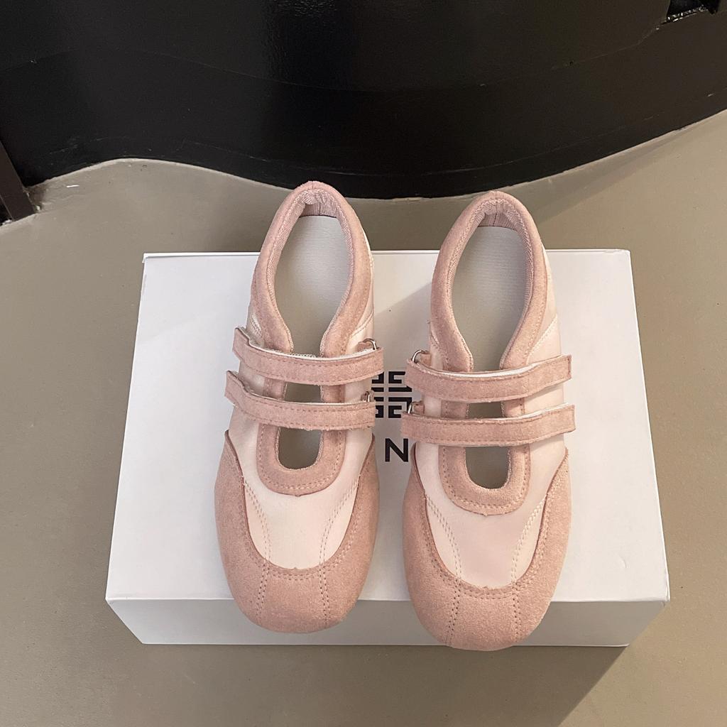 Korean Flat-soled Retro Ballet Shoes for Women's 2025 Spring New Casual Mary Jane Shoes Functional Velcro Single Shoes