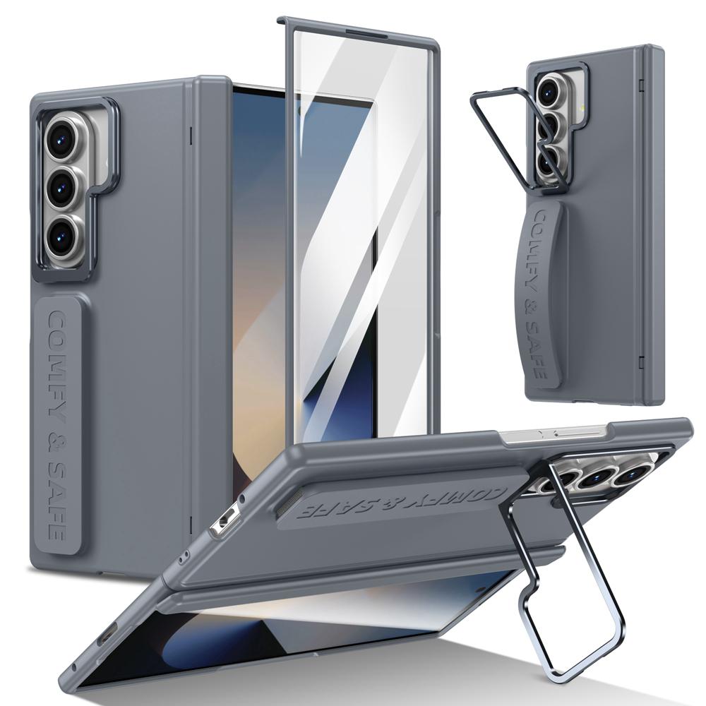 KEYSION Чехол-браслет для телефона Samsung Galaxy Z Fold 7 6 5 4 3 с подставкой, ударопрочная крышка из твердого ПК с защитой экрана для шарнира
