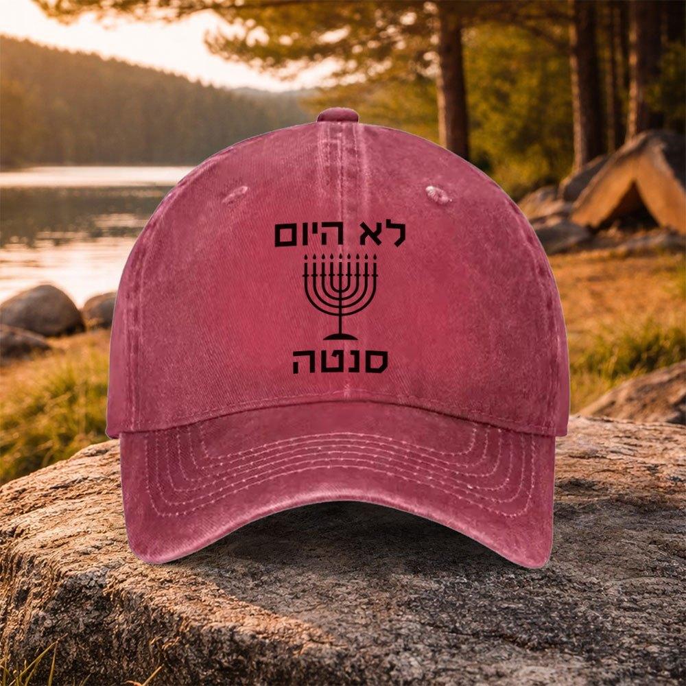Hebrew Print Washed Baseball Cap Unisex Casual Golf Hat for Unisex and Women