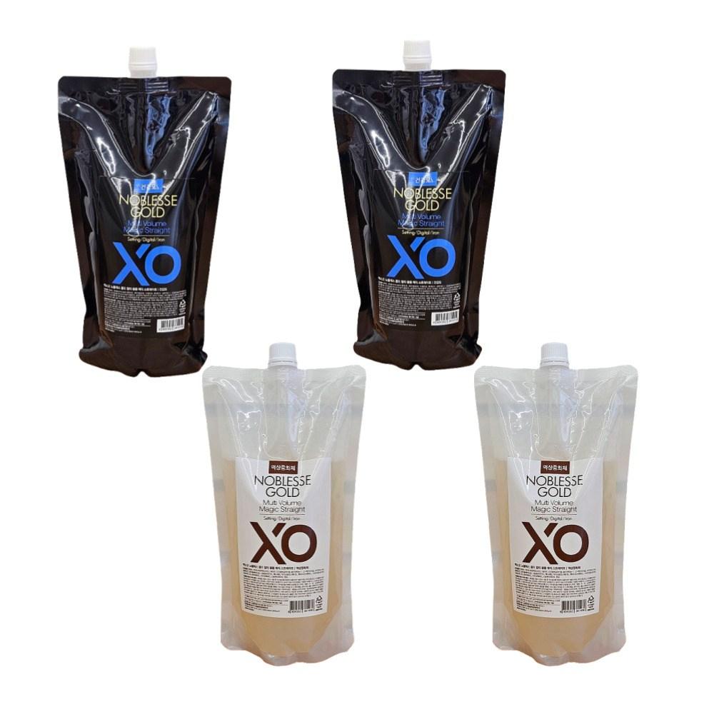 XO Noblesse Gold Магический раствор 1 для здоровых волос + Раствор 2 Жидкий нейтрализатор Магический выпрямляющий раствор для объема 2 шт 1 л