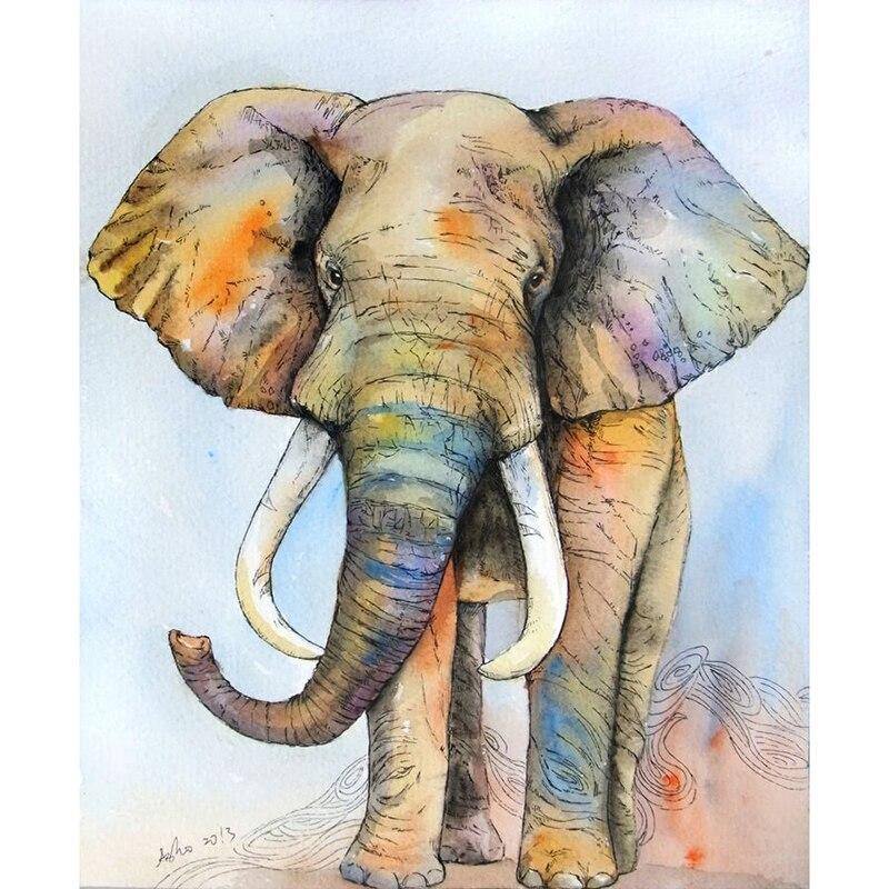 DIY Elephant 5D Diamond Painting Full Round Drill Rhinestone Animal Diamond Embroidery Cross Stitch Mosaic Kits Wall Art Decor