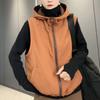 Autumn and Winter Women's Windproof Hooded Vest Solid Color Double-sided Casual Zipper Sleeveless Thick Jacket Vest