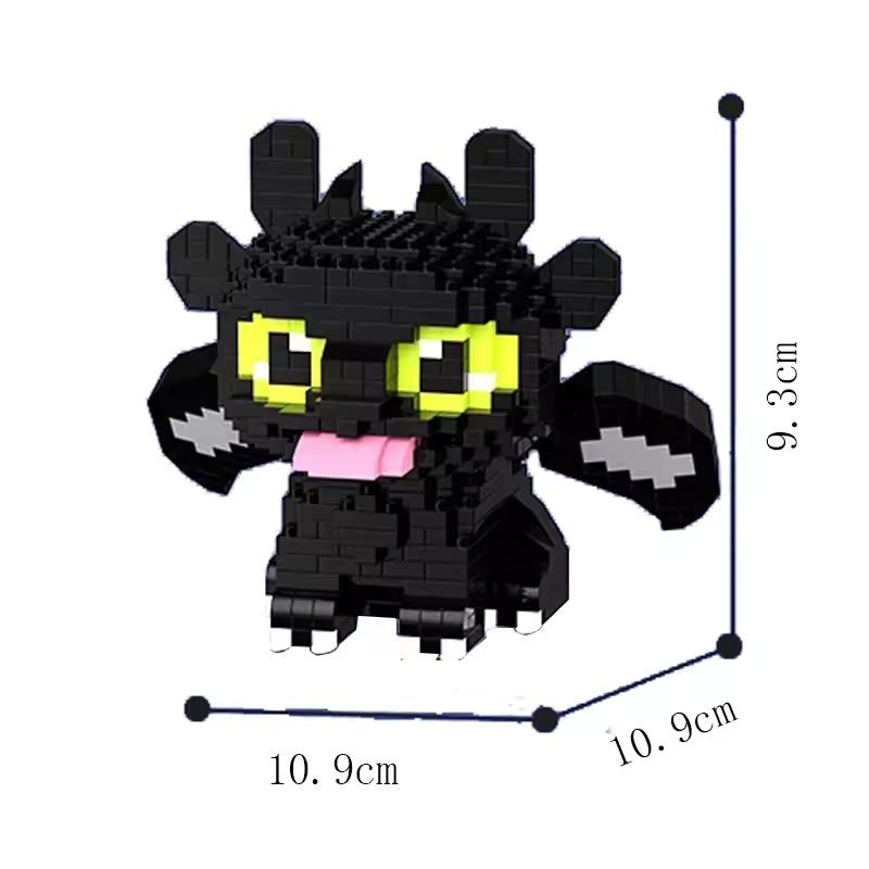 Мини Черный Беззубик Ночная Ярость Дракон Меха Сборные Блоки Образовательный Набор Игрушка Детская Игрушка Подарок на День Рождения Хэллоуин