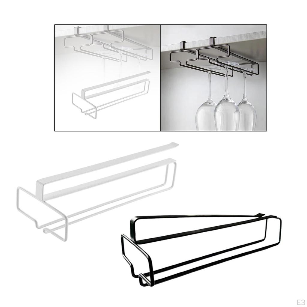 Cabinet Mounted Wine Glass Holder, Iron Organizer, Carbon Steel Cup Shelf