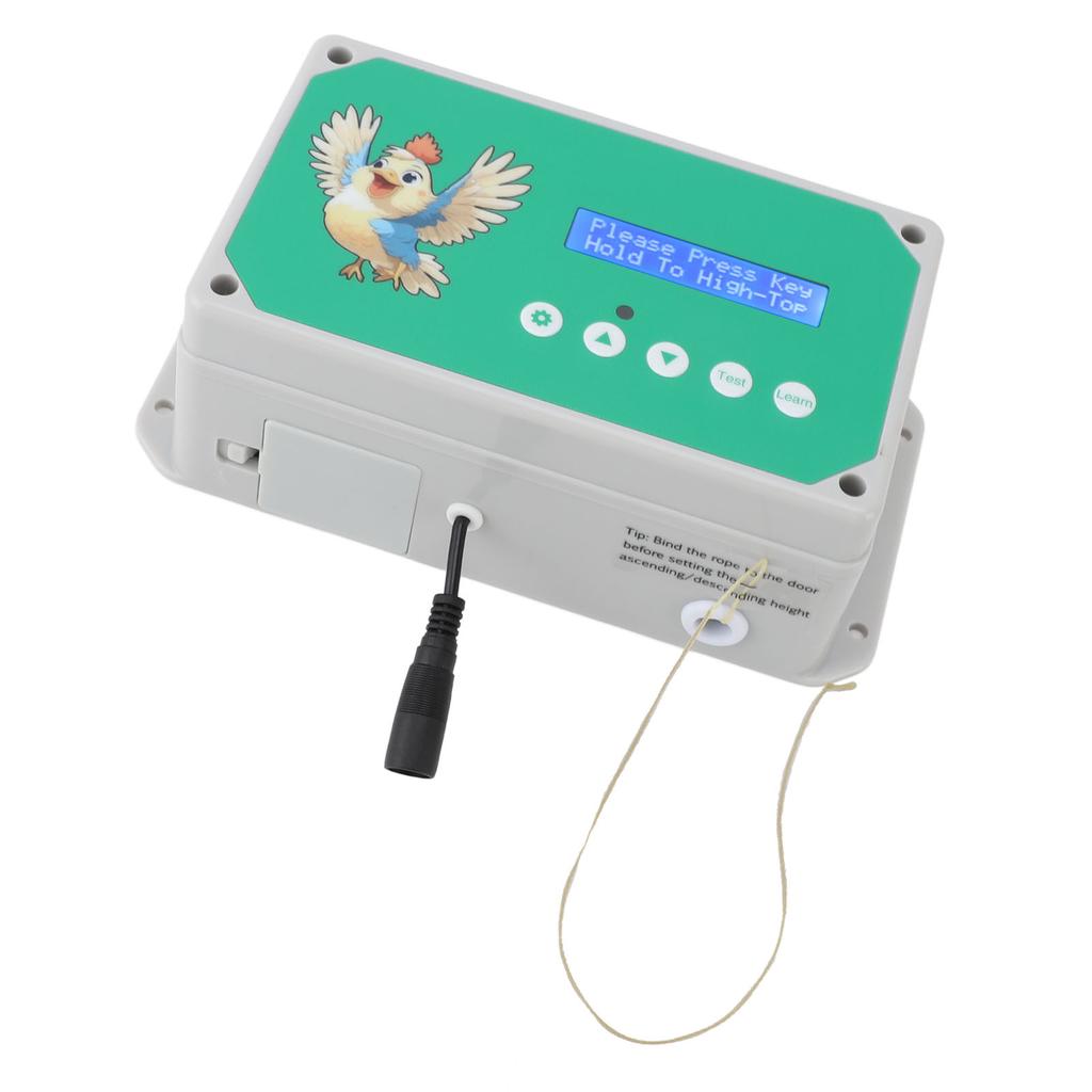 Контроллер двери курятника IP44 Водонепроницаемый Таймер Пульт дистанционного управления Двойной источник питания Автоматический