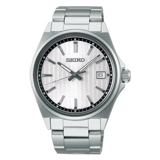 SEIKO SELECTION SBTH001 мужские наручные часы на батарейке кварцевые с календарем даты водозащита 10 АТМ ремешок с легкой регулировкой белый циферблат нержавеющая сталь