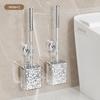 Bathroom Toilet Brush With Glacier Pattern Suction Cup Wall Mounted Long Handle Toilet Brush Bathroom Supplies