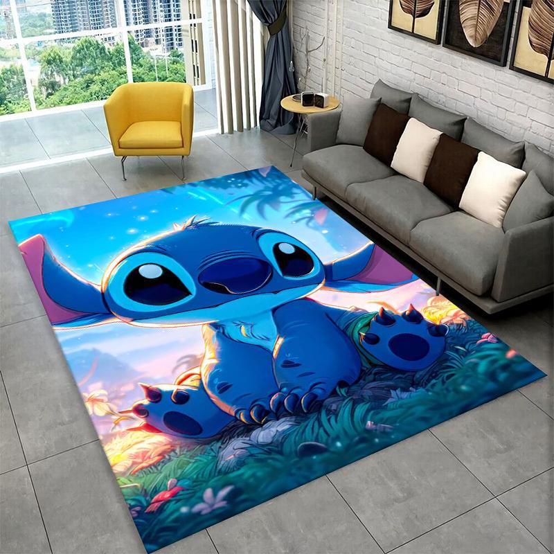 Cute S-Stitch Cartoon Non-Slip Area Rug for Living Room,Bedroom,Playroom,Soft Carpet Floor Mat Home Decor Rug Kids Room Gift