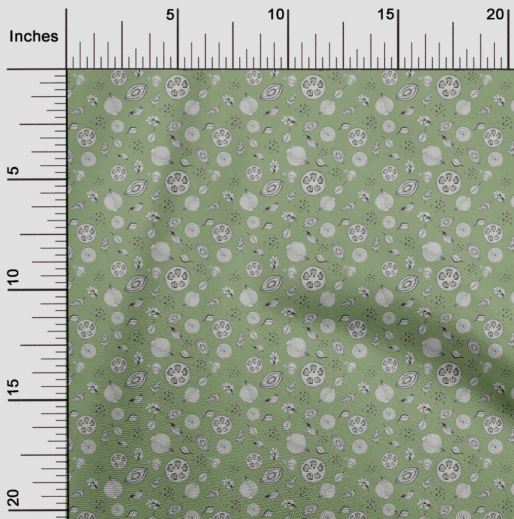 oneOone Cotton Flex Light Green Fabric Fruits Sewing Craft Projects Fabric Prints By Yard 40 Inch
