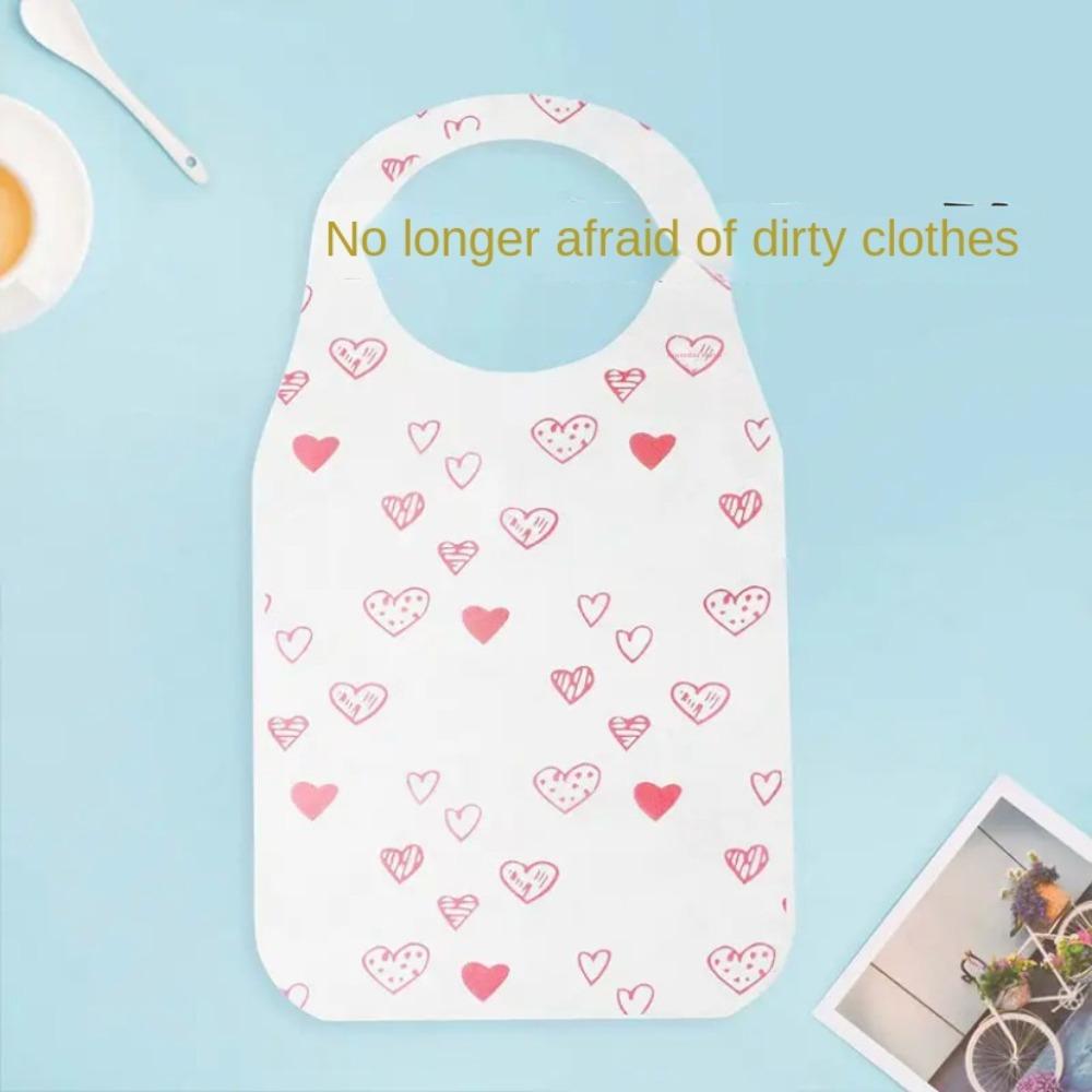 10Pcs/Bag Heart Printed Bib Oil-proof Cooking Apron Kitchen Aprons  Restaurant Home Supplies