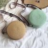 Yogodlns Literary Straw Straw Round Bag For Women Summer Woven Crossbody Bag Travel Vacation Beach Bags Casual Rattan Straw Tote