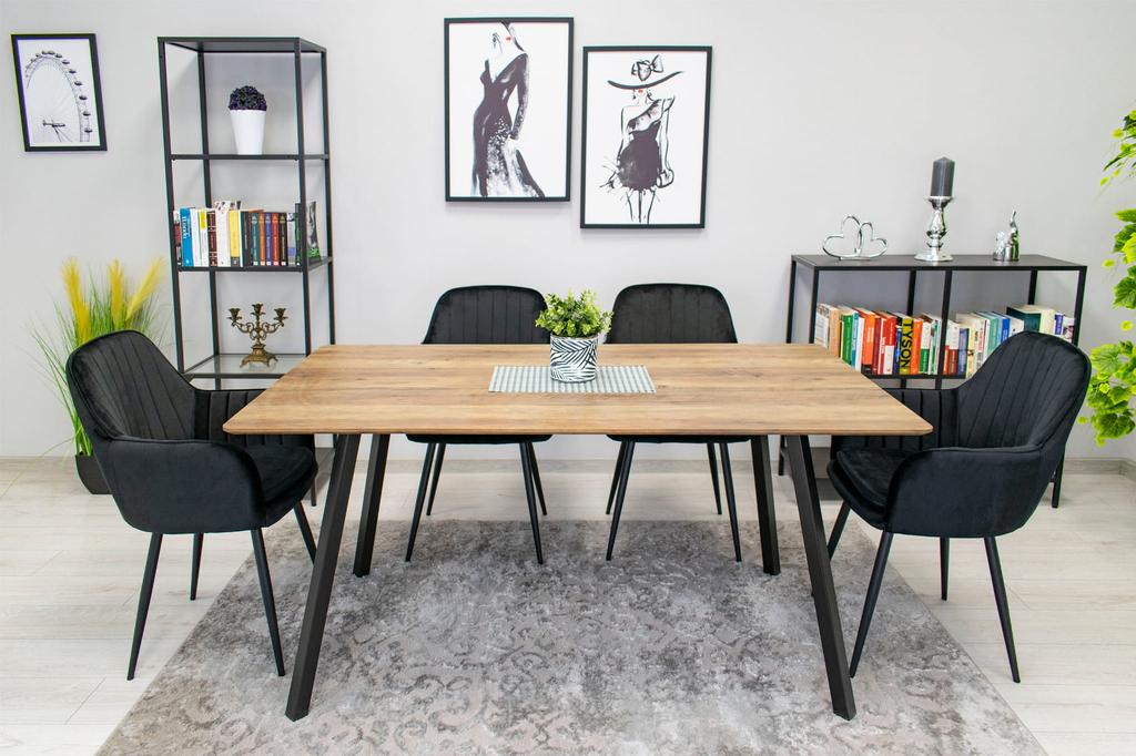 LUGO chair - black velvet / black legs x 1