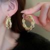 Retro Style Women'S Hollow Water Drop Earrings, Fashionable Exaggerated Earrings
